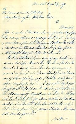 Letter to New York State Comptroller A.P. Nichols from William Gravenitz