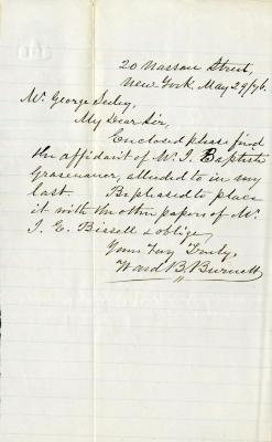 Letter to George Seeley for John Baptist Grasenauer