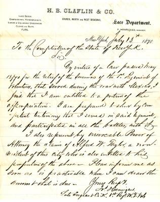 Letter to the New York State Comptroller from Joseph Henriques