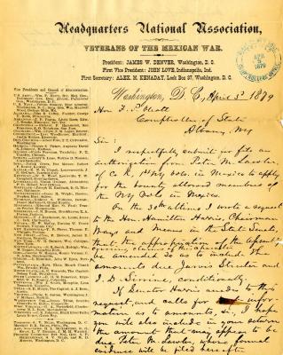 Letter to New York State Comptroller F. P. Olcott for Peter M. Lawler and others