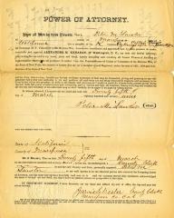Power of Attorney form from veteran Peter M. Lawler