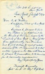 Letter to New York State Comptroller N.K. Hopkins from Frederick Kinnersley