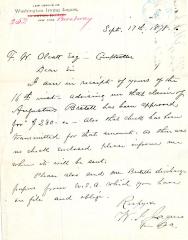 Letter to the New York State Comptroller for Augustus Bretett