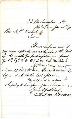 Letter to A.P. Nichols from Charles M. Brower