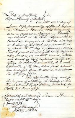 Affidavit of Samuel Brown