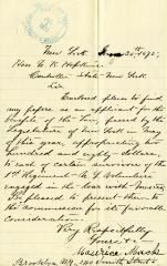 Letter to New York State Comptroller N.K. Hopkins from Maurice Mack
