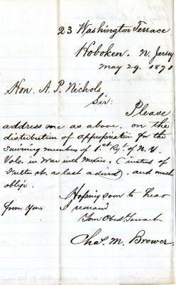 Letter to A.P. Nichols from Charles M. Brower