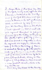 Application and affidavit to New York State Comptroller from Mayne Reid