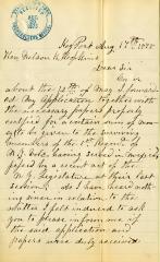 Letter to New York State Comptroller Nelson K. Hopkins from Thomas Robinson