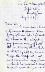 Letter to the New York State Comptroller from Mayne Reid