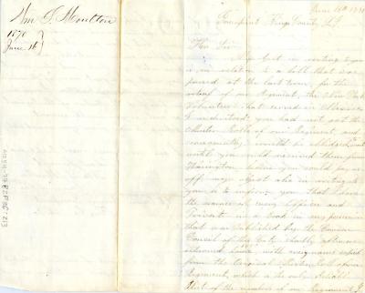 Letter with information on Mexican War veterans from William L. Moulton