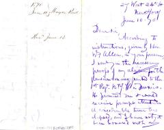 Letter to the New York State Comptroller from Mayne Reid
