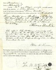 Affidavit from Philadelphia County for Thomas Martin