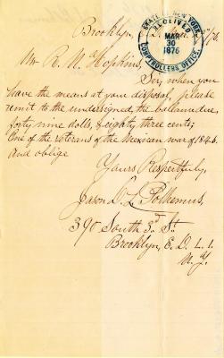Letter to New York State Comptroller N.K. Hopkins from Jason D.L. Polhemus