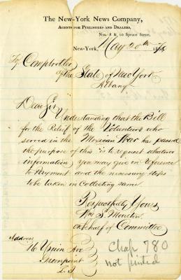 Letter to the New York State Comptroller from William S. Moulton