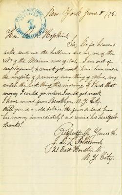 Letter to New York State Comptroller N.K. Hopkins from Jason D.L. Polhemus