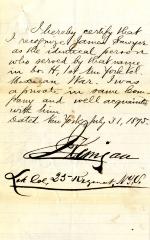 Certificate of J. Kerrigan on behalf of James Sawyer