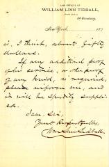 Letter to New York State Comptroller Lucius Robinson for Francis Seagrist