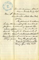 Letter to the New York State Comptroller Lucuis Robinson for Frederick J. Stokes