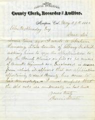 Letter to A.M. Kenaday from Jarvis Streeter