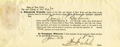 Affidavits from New York County from George F. Stinger