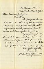 Letter to New York State Assemblyman Edward Gallagher from Ward B. Burnett