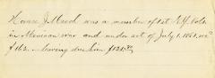 Note indicating the amount of remaining pension money due to Horace Meech