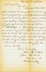 Letter to the New York State Comptroller for William P. McIntyre