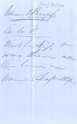 Letter, possibly to the New York State Comptroller from William T. Burgess