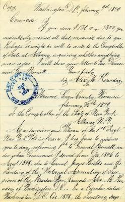 Letter to the New York State Comptroller from Everhard Welter