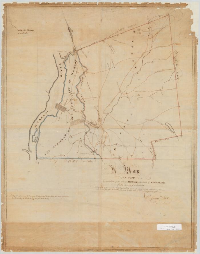 Map of the corporation of the City of Hudson and the Town of Claverack. Map #234