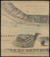 Map showing the Erie Canal in Montgomery County "The Noses", part 1 of 2