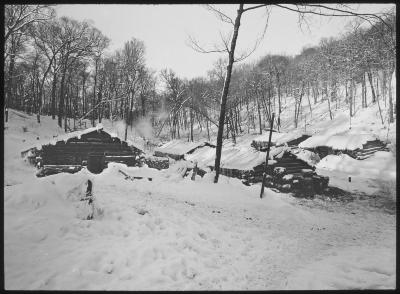 General View of Lumber Camp in Winter