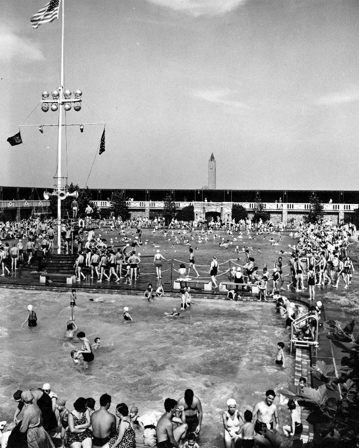 Recreation. View of Wading and Swimming Pool on Jones Beach.