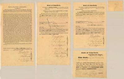 Certificate authenticating Erie Canal Survey map and field notes 