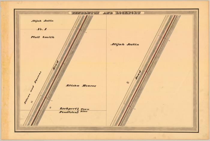 Erie Canal Survey, Pendleton and Lockport showing Town Line