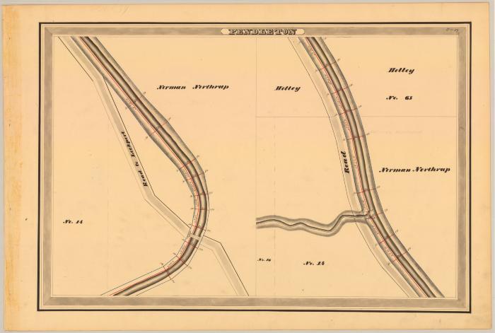 Erie Canal Survey, Pendleton showing Road to Lockport