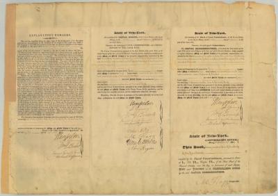 Certificate authenticating Erie Canal Survey map and field notes