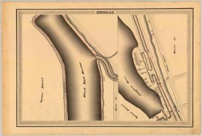 Erie Canal Survey, Buffalo showing Black Rock Harbor and Main Street