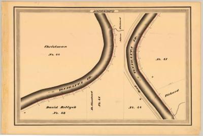 Erie Canal Survey, Amherst showing two views of Tonawanta Creek