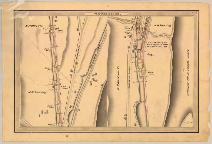Erie Canal Survey, Watervliet showing Junction of the Champlain Canal and Erie Canal  
