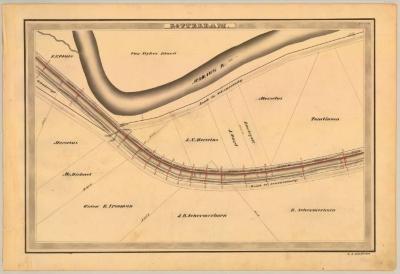 Erie Canal Survey, Rotterdam showing Van Slykes Island and Mohawk River 