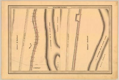 Erie Canal Survey, Watervliet showing Tibbits Island and Road to Waterford  
