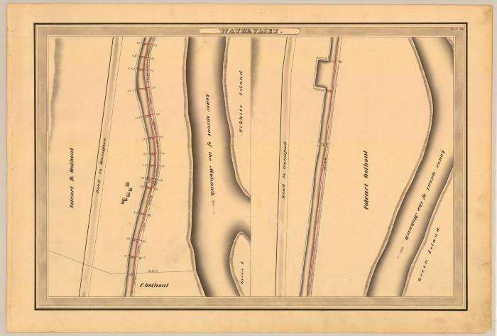 Erie Canal Survey, Watervliet showing Tibbits Island and Road to Waterford  