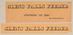 Erie and Champlain Canal Feeders, Glens Falls Feeder Survey, title page 