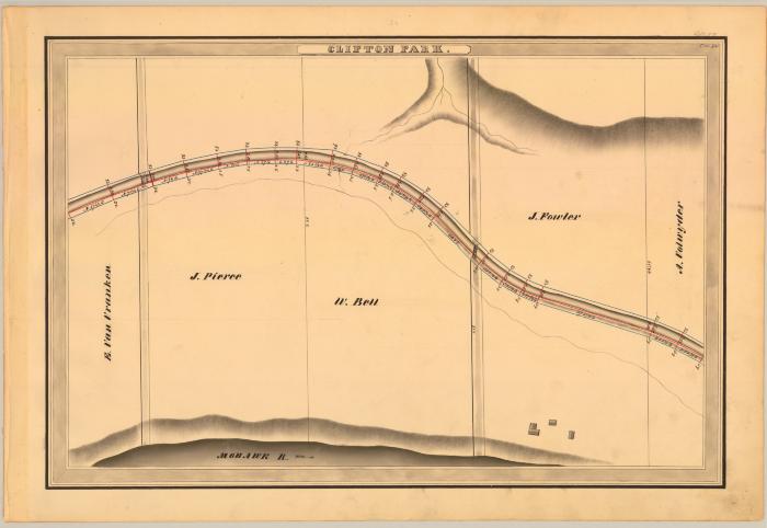 Erie Canal Survey, Clifton Park showing Bell and Fowler 