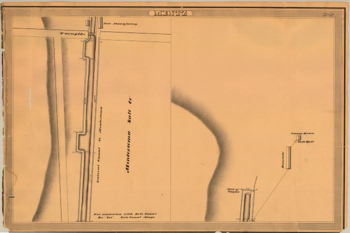 Erie and Champlain Canal Feeders, Mentz showing Montezuma Salt Company and End of Canal 