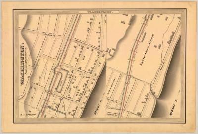 Erie Canal Survey, Watervliet showing city streets and United States Arsenal 
