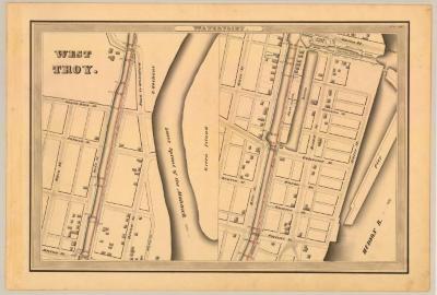 Erie Canal Survey, Watervliet showing West Troy and Green Island 