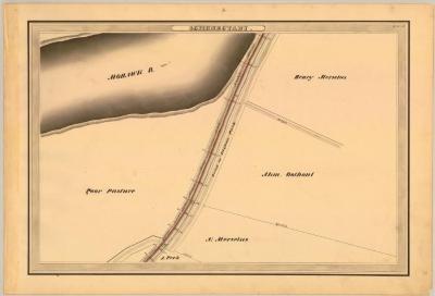 Erie Canal Survey, Schenectady showing Mohawk River and Road to Clifton Park 